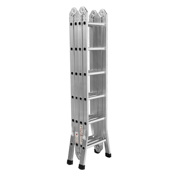 Thang Nhôm Gấp Đa Năng Trắng 4 Đoạn Chữ A Cao 3.32m Duỗi Thẳng 6.98m giá rẻ